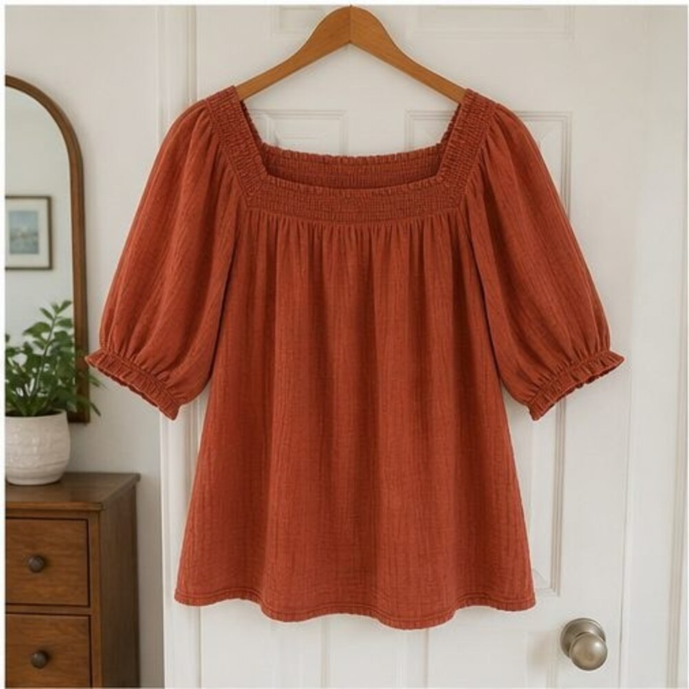 Gray Puff Sleeve Top